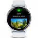 Garmin Venu 3 Silver Stainless Steel Bezel Whitestone Case Silicone Band 010-02784-00
