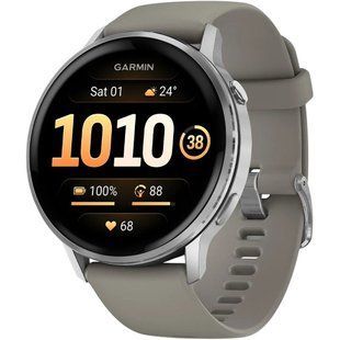 Garmin Venu 4 45 mm Silver with Silver Gray Silicone Band (010-03014-01)