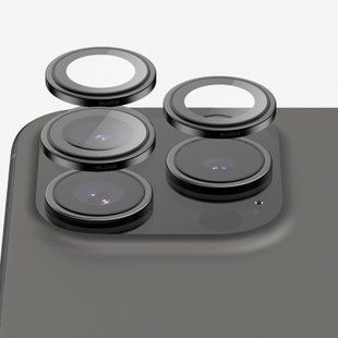 Захисне скло Monblan для камери iPhone 16 Pro/16 Pro Max Metal Ring Series Black