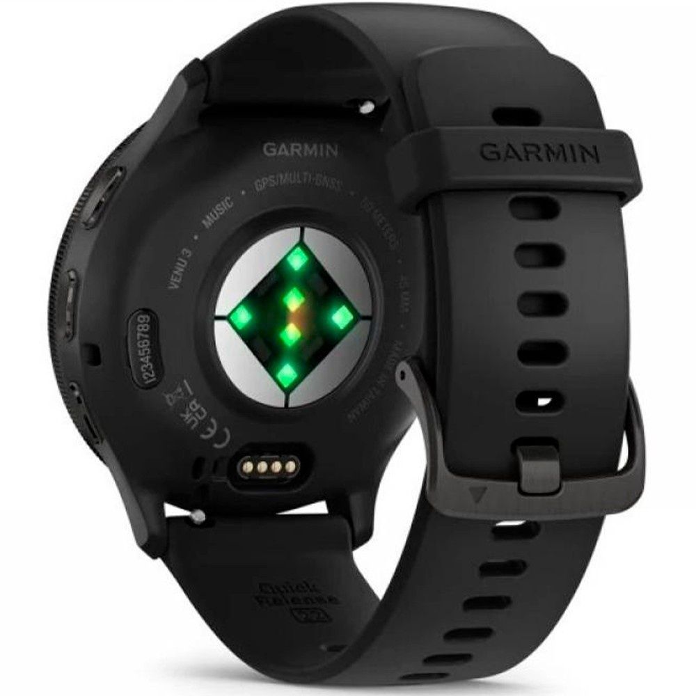 Garmin Venu 3 Slate Stainless Steel Bezel with Black Case and Silicone Band 010-02784-01