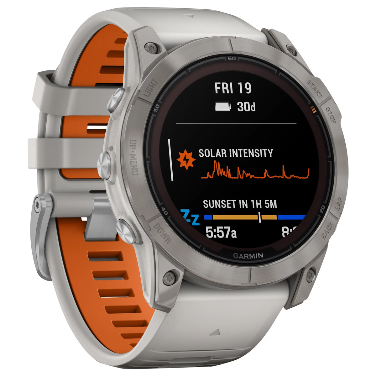 Garmin Fenix 7X Pro Sapph Sol, Ti w/Gray/Orange Band, GPS смарт-годинник 010-02778-14/15