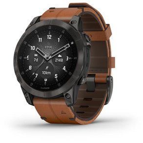 Смарт-годинник Garmin Epix 2 Sapphire - Black/Carbon Gray DLC Titanium with Chestnut leather band plus black silicone band 010-02582-30