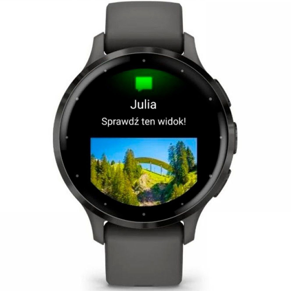 Garmin Venu 3S Slate S. Steel Bezel w. Pebble Gray Case and S. Band 010-02785-00/50