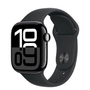 Apple Watch Series 10 Cellular 46mm Jet Black Alu. Case w. Black Sport Band - S/M (MWY33)