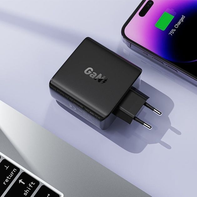 Мережевий зарядний пристрій Acefast A94 PD100W GaN 3xUSB-C+USB-A Black