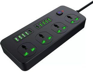 Мережевий фільтр T91 (4 розетки + 8 USB + 2 Type-C) 2 метра Black