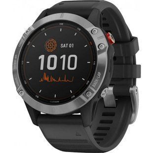 Garmin Fenix 6 Solar Silver with black band 010-02410-00