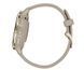 Garmin Venu 3S Soft Gold Stainless Steel Bezel French Gray Case and Leather Band 010-02785-55