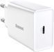 МЗП Baseus Speed Mini PD Charger 20W 1Type-C White CCFS-SN02