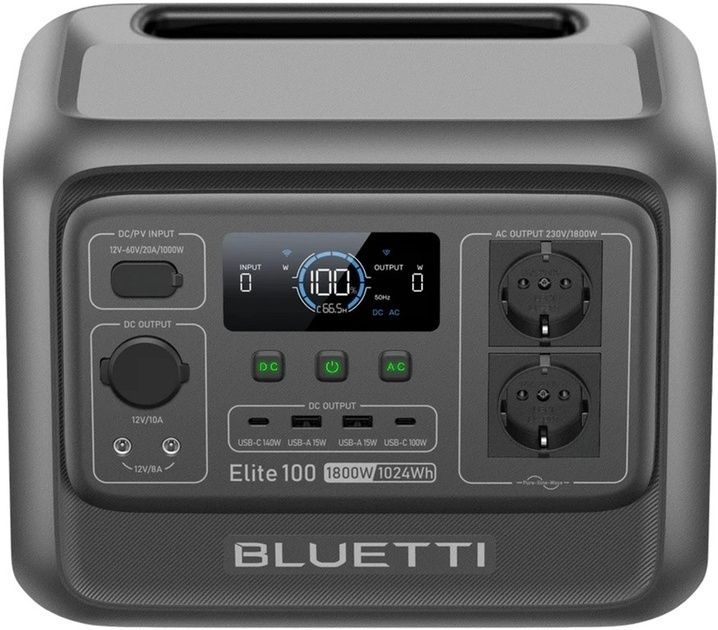 Зарядна станція BLUETTI Elite 100 V2 (P-EL100V2-EU-GY-BL-010) 1800w, 1024w/h