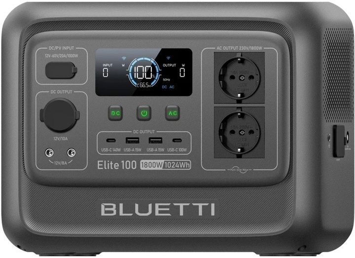 Зарядна станція BLUETTI Elite 100 V2 (P-EL100V2-EU-GY-BL-010) 1800w, 1024w/h
