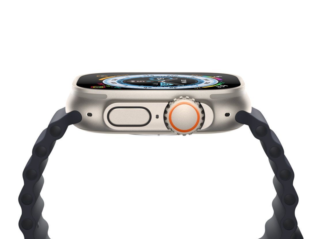 Apple Watch Ultra GPS + Cellular 49mm Titanium Case with Midnight Ocean Band MQF63