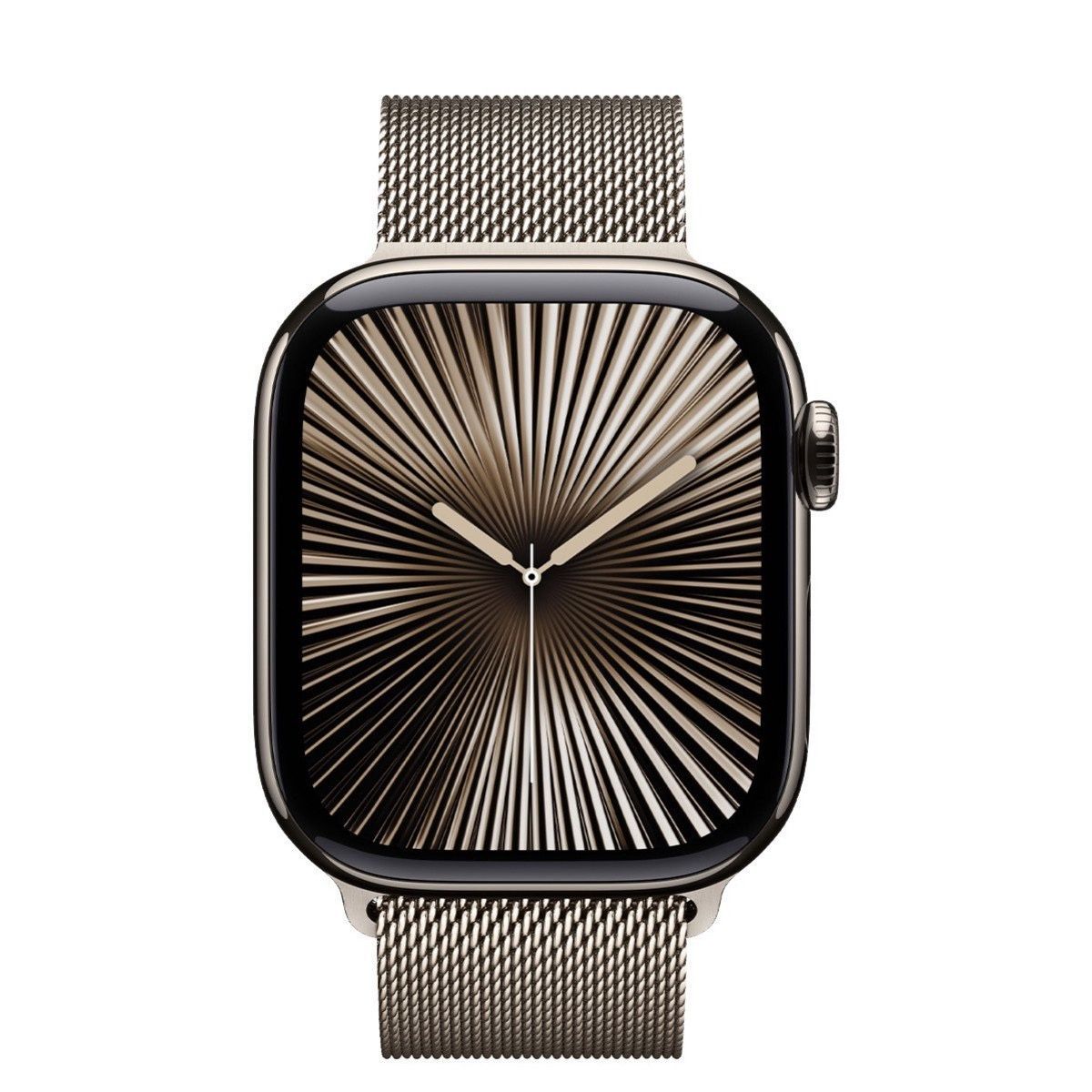 Apple Watch Series 10 Cellular 46mm Natural Titanium Case w. Natural Milanese Loop - M/L (MWYC3)