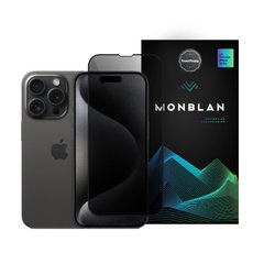 Антишпіон скло Monblan iPhone 15 Pro Max 2.5D Anti Peep 0.26mm Dust-Proof Black