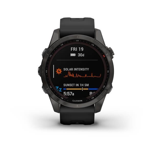 Garmin Fenix 7S Sapphire Solar Carbon Grey DLC Titanium Black Band 010-02539-24/25