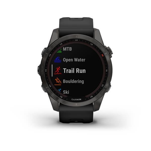 Garmin Fenix 7S Sapphire Solar Carbon Grey DLC Titanium Black Band 010-02539-24/25