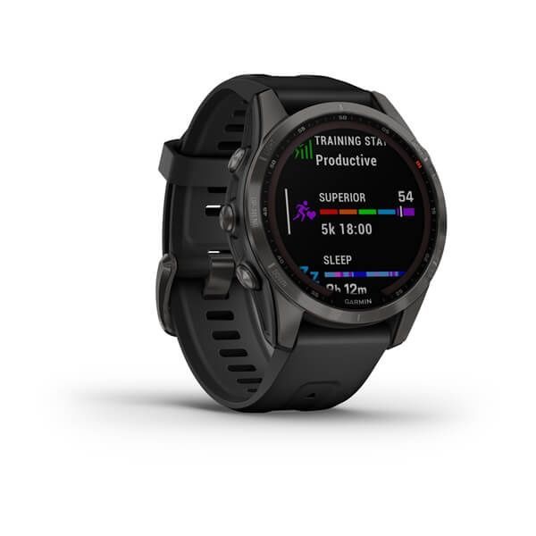 Garmin Fenix 7S Sapphire Solar Carbon Grey DLC Titanium Black Band 010-02539-24/25