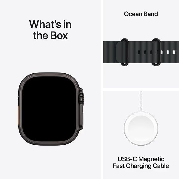 Apple Watch Ultra 2 Cellular 49mm Black Titanium Case w. Black Ocean Band (MX4P3)
