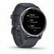Garmin Venu Silver Stainless Steel Bezel w. Granite Blue and Silicone B. (010-02173-01/03) 010-02173