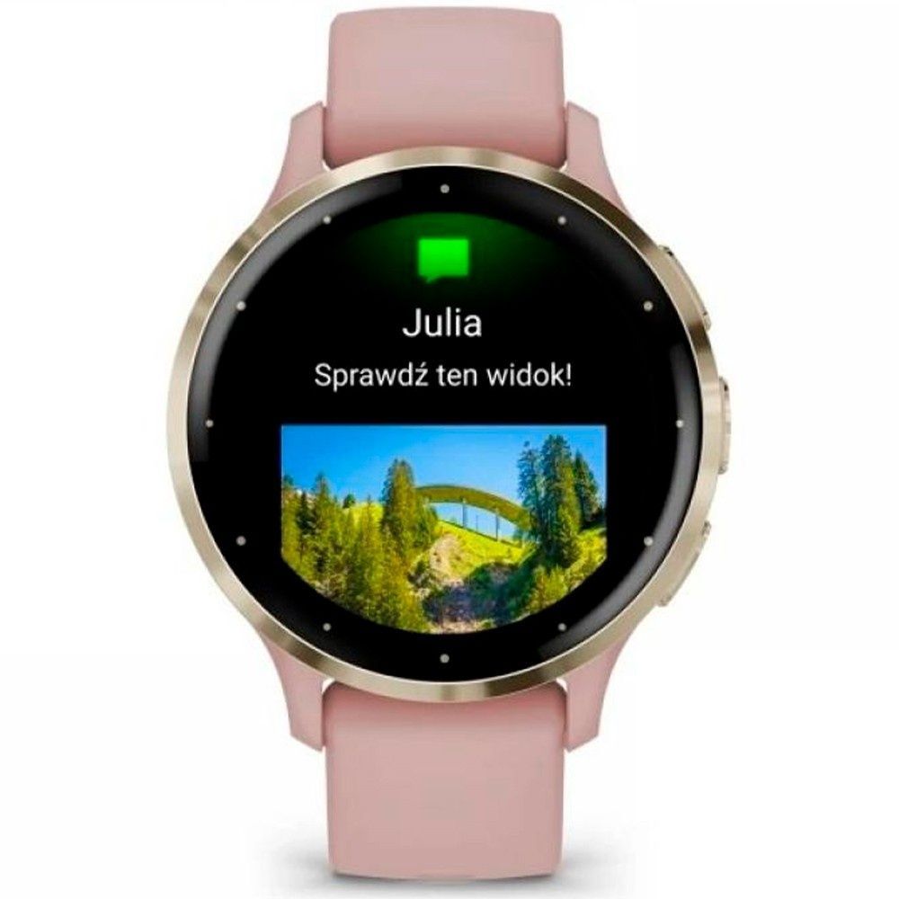 Garmin Venu Rose Gold Stainless Steel Bezel W. Light Sand And Silicone B. 010-02173-23/22/21