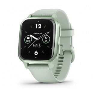 Garmin Venu Sq 2 Metallic Mint Aluminum Bezel with Cool Mint Case and Silicone Band 010-02701-02/12
