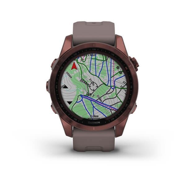 Garmin Fenix 7S Sapphire Solar Dark Bronze Titanium Shale Band 010-02539-28/29