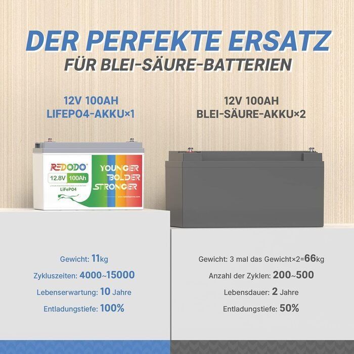 Аккумулятор Redodo LiFePO4 12V 100Ah 1280Wh