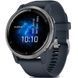 Garmin Venu 2 Silver Bezel with Granite Blue Case and Silicone Band 010-02430-10/00