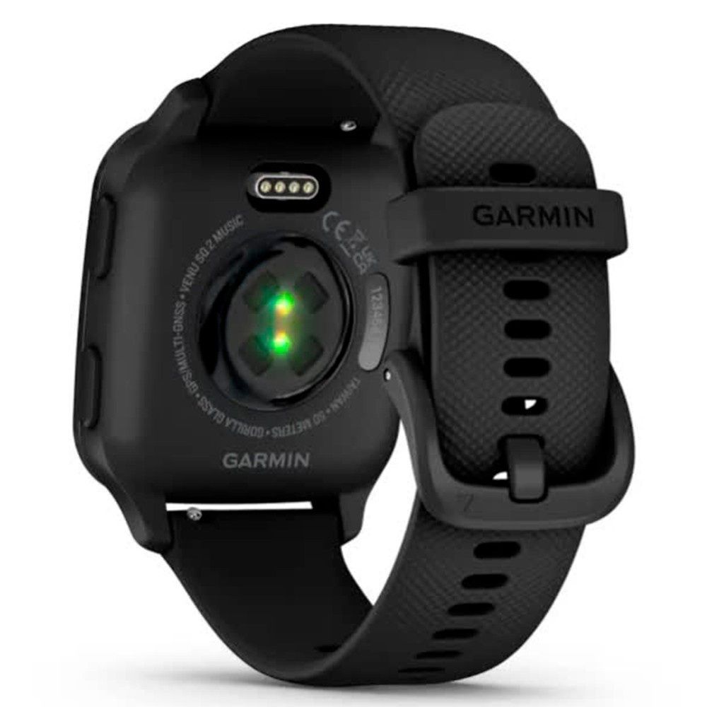 Garmin Venu Sq 2 &ndash; Music Edition Slate Aluminum Bezel with Black Case Silicone Band 010-02700-10
