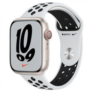 7 45mm LTE Nike Starlight Aluminum Case with Pure Platinum/Black Nike Sport Band MKJK3/MKL43