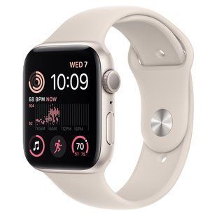 Apple Watch SE 2 44mm Starlight Aluminium Case with Starlight Sport Band M/L MRE53