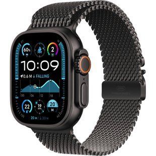 Apple Watch Ultra 2 Cellular 49mm Black Titanium Case w. Black Titanium Milanese Loop - M (MX5U3)