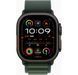 Apple Watch Ultra 2 Cellular 49mm Black Titan. Case w. Dark Green Alpine Loop - Large (MX4T3)