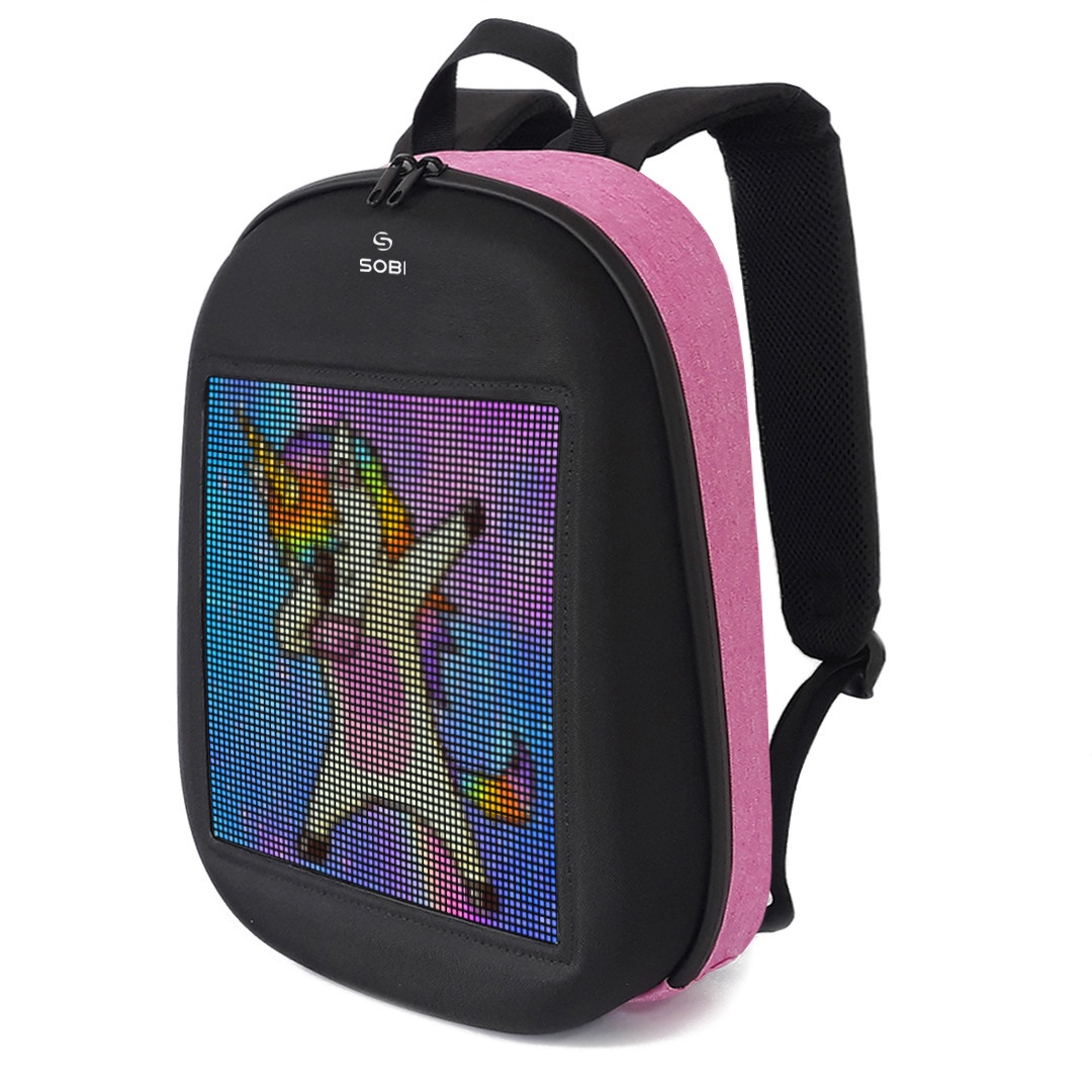 Рюкзак Sobi Pixel SB9702 Pink с LED экраном