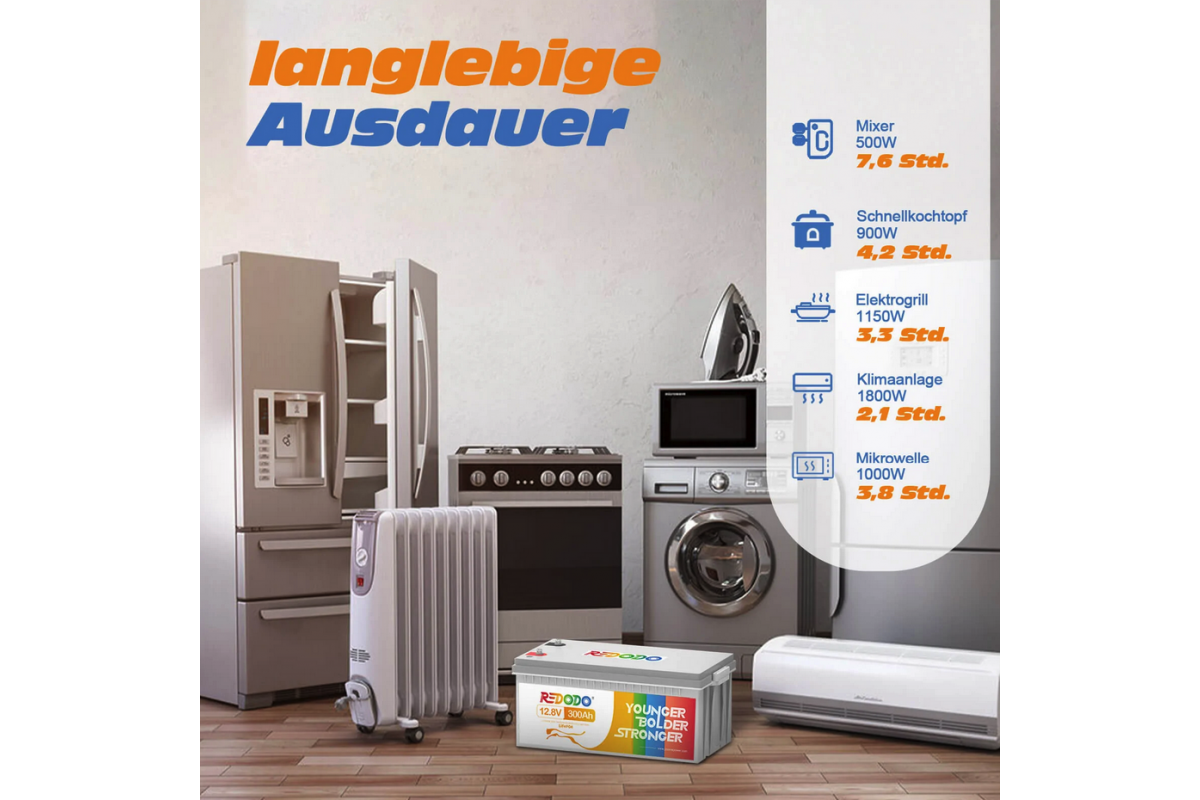 Аккумулятор Redodo LiFePO4 12V 300Ah 3840Wh