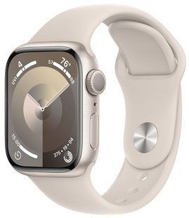 Apple Watch Series 9 41mm Starlight Aluminum Case with Starlight Sport Band - S/M MR8T3