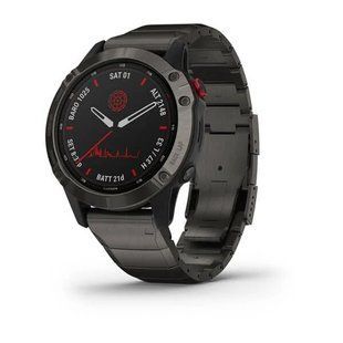 Garmin Fenix 6 Pro Solar Titanium Carbon Gray Dlc With Titanium Dlc Band 010-02410-23/22