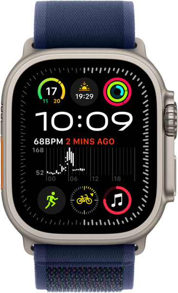 Apple Watch Ultra 2 Cellular 49mm Natural Titan. Case w. Blue Trail Loop - M/L (MX4L3)