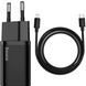 МЗП Baseus Super Silicone PD Charger 20W 1Type-C+With Cable Type-C to Lightning Black TZCCSUP-B01