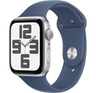 Apple Watch SE 2 44mm Silver Aluminium Case w. Denim Sport Band - M/L MXER3