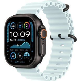 Apple Watch Ultra 2 Cellular 49mm Black Titanium Case w. Ice Blue Ocean Band (MYTC3+MYP83)