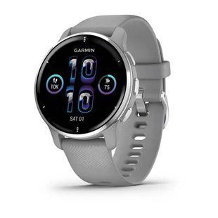 Garmin Venu 2 Plus Silver S. Steel Bezel w. Powder G. Case and S. Band 010-02496-00/10