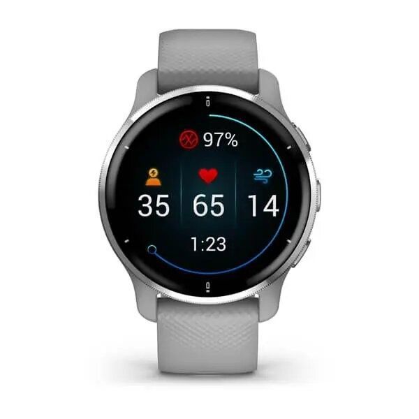 Garmin Venu 2 Plus Silver S. Steel Bezel w. Powder G. Case and S. Band 010-02496-00/10