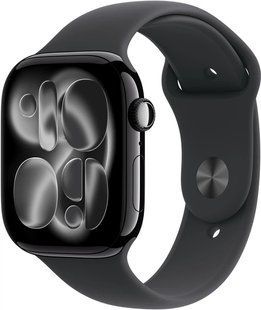Apple Watch Series 11 Cellular 46mm Jet Black Alu. Case w. Black S. Band - M/L (MFC44)