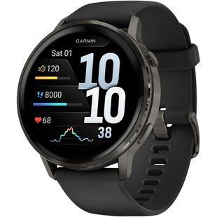 Garmin Venu 4 45 mm Slate with Black Silicone Band (010-03014-00)