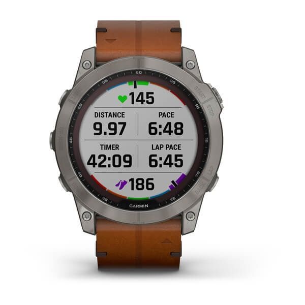 Garmin Fenix 7X Sapph Sol Titanium w/Chestnut Leather 010-02541-19