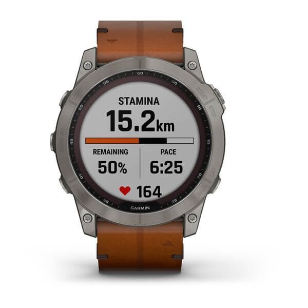 Garmin Fenix 7X Sapph Sol Titanium w/Chestnut Leather 010-02541-19