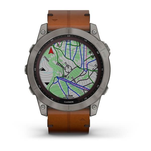 Garmin Fenix 7X Sapph Sol Titanium w/Chestnut Leather 010-02541-19