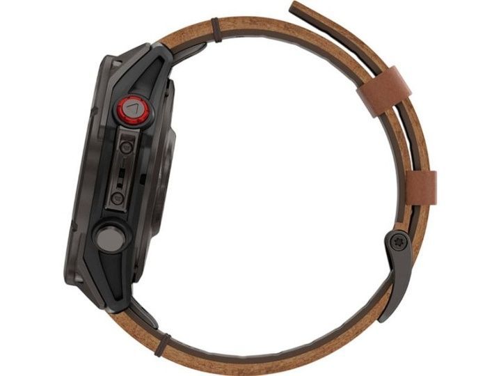 Смарт-годинник Garmin Fenix 8 Pro 47 mm AMOLED Carbon Gray DLC Chestnut Leather Band (010-03198-40)