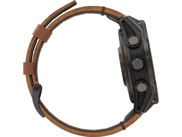 Смарт-годинник Garmin Fenix 8 Pro 47 mm AMOLED Carbon Gray DLC Chestnut Leather Band (010-03198-40)